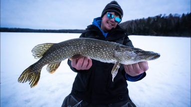 Catching Northern Pike on Tip Ups | Northern Wisconsin Ice Fishing