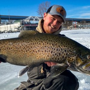Ice Fishing For GIANT Brown Trout | Milwaukee WI
