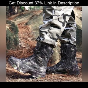 ✔️ High Top Classic Waterproof Military Tactical Boots Man Outdoor Camouflage Hunting Boots Breatha