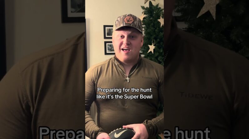 POV: Prepping for the hunt like it’s the Super Bowl 😄Game face on. Base layers on. Let’s go.